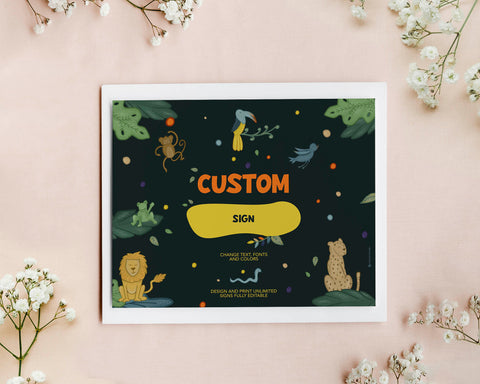 Tropical Forest - Custom Sign Invite Self Editing Template