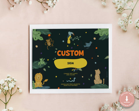 Tropical Forest - Custom Sign Invite Self Editing Template