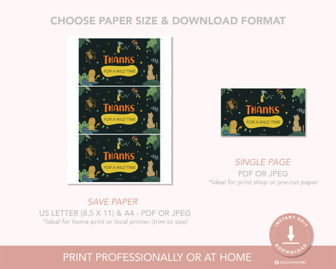 Tropical Forest - Gable Box Label Self Editing Template