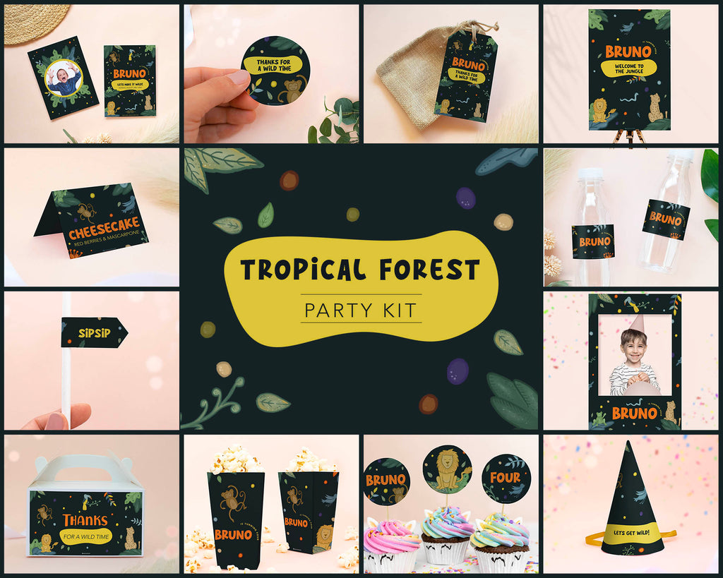 Tropical Forest - Party Kit Self Editing Templates