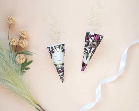 Boho Flowers - Confetti Cone Self Editing Template