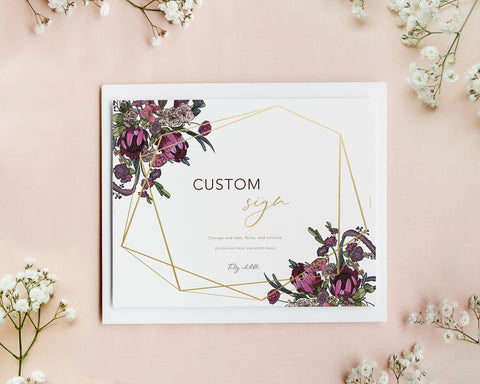 Boho Flowers - Custom Sign Self Editing Template