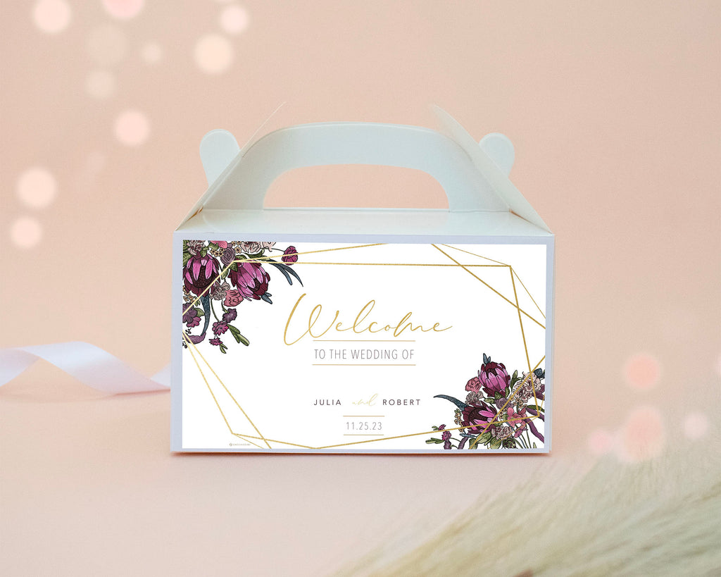 Boho Flowers - Gable Box Self Editing Template