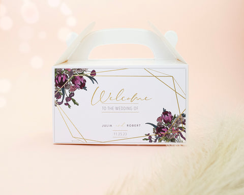 Boho Flowers - Gable Box Self Editing Template