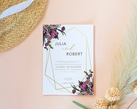 Boho Flowers - Invite Self Editing Template