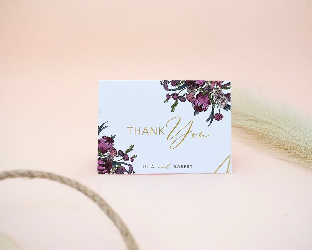 Boho Flowers - Thank You Card Self Editing Template