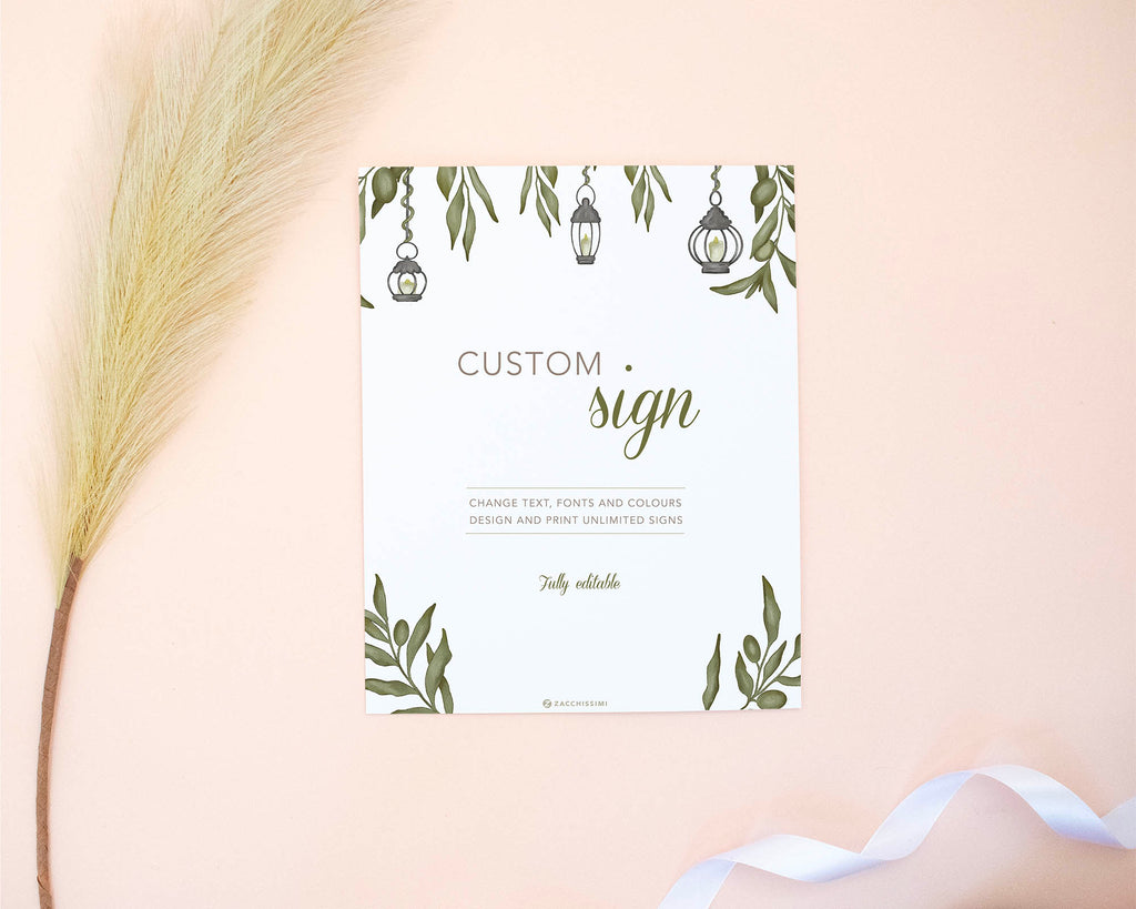 Greenery - Custom Sign Self Editing Template