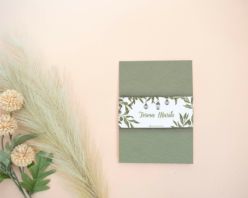 Greenery - Envelope Liner & Belt Self Editing Template