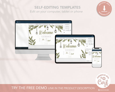 Greenery - Gable Box Self Editing Template