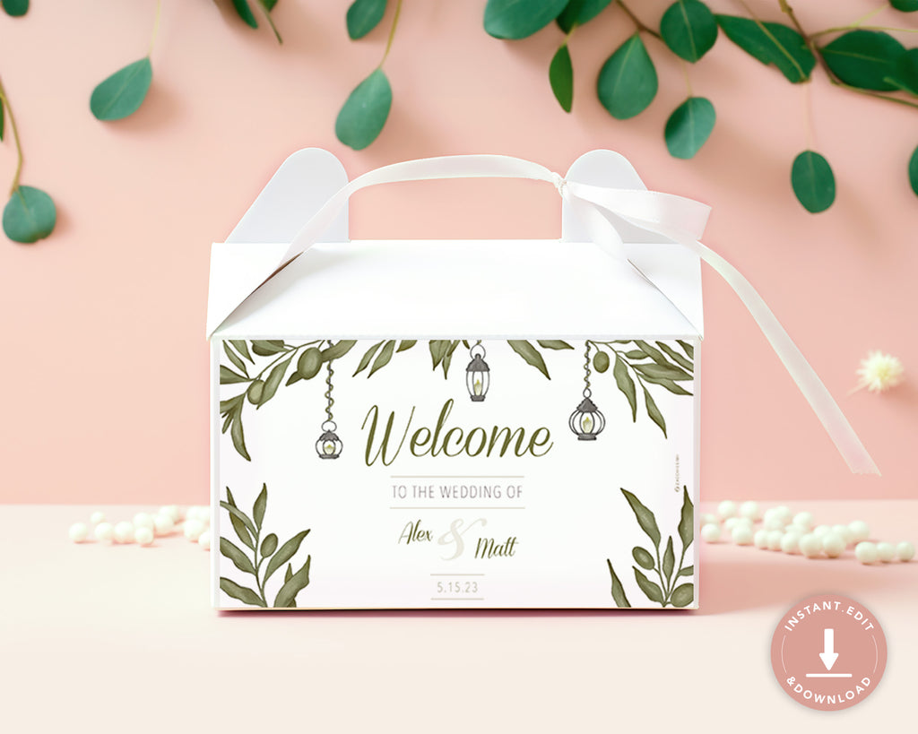 Greenery - Gable Box Self Editing Template