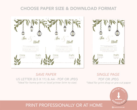 Greenery - Wedding Bundle Self Editing Templates