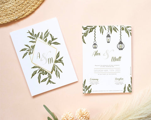 Greenery - Invite Self Editing Template