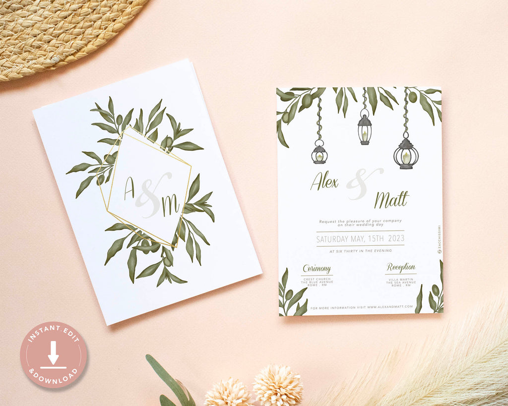 Greenery - Invite Self Editing Template