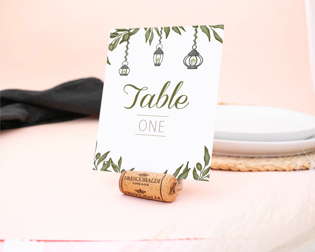 Greenery - Table Number Card Self Editing Template