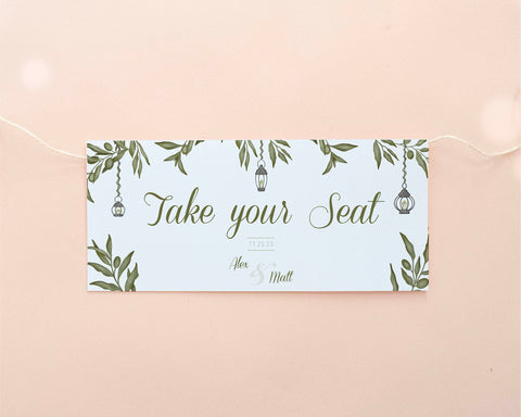 Greenery - Hanging Seating Chart Self Editing Template