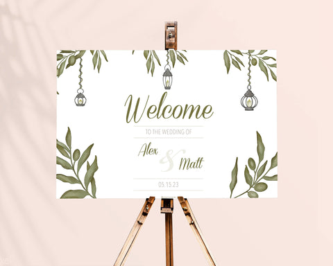 Greenery - Welcome Sign Self Editing Template